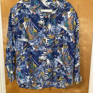 sunny leigh tops 100%silk Sz L